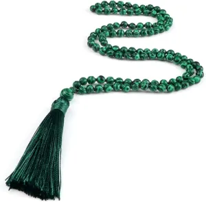 108 Beads Prayer Necklace Natural Green Stripe Onyx Stone Buddhist Buddha Meditation Bead Mala Necklace Women Men Jewelry Gifts PJ5AA (9)