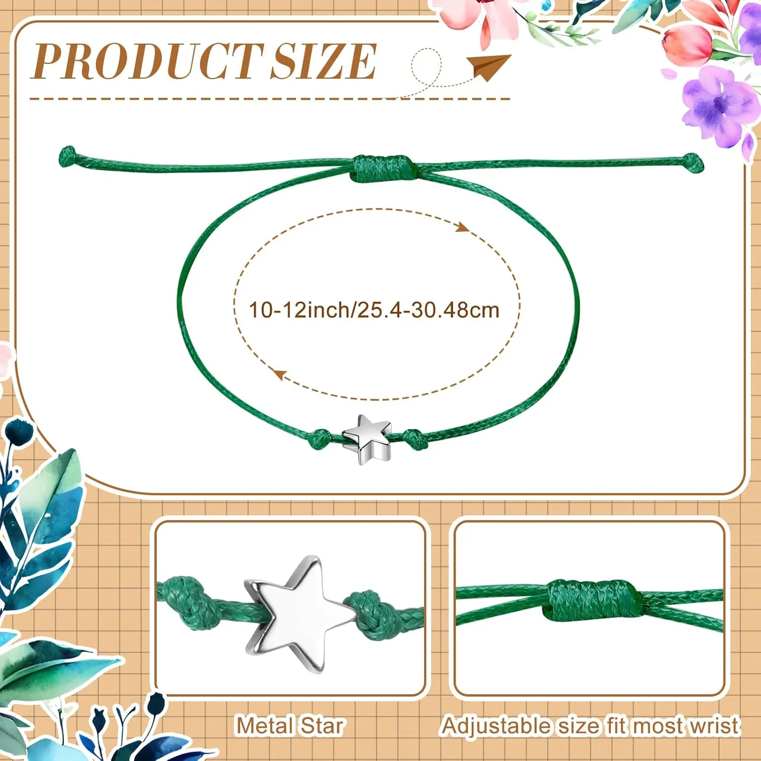 12 Pcs Star Friendship Bracelet with Make a Wish Card Teamwork Bracelets Employee Appreciation Gifts Adjustable