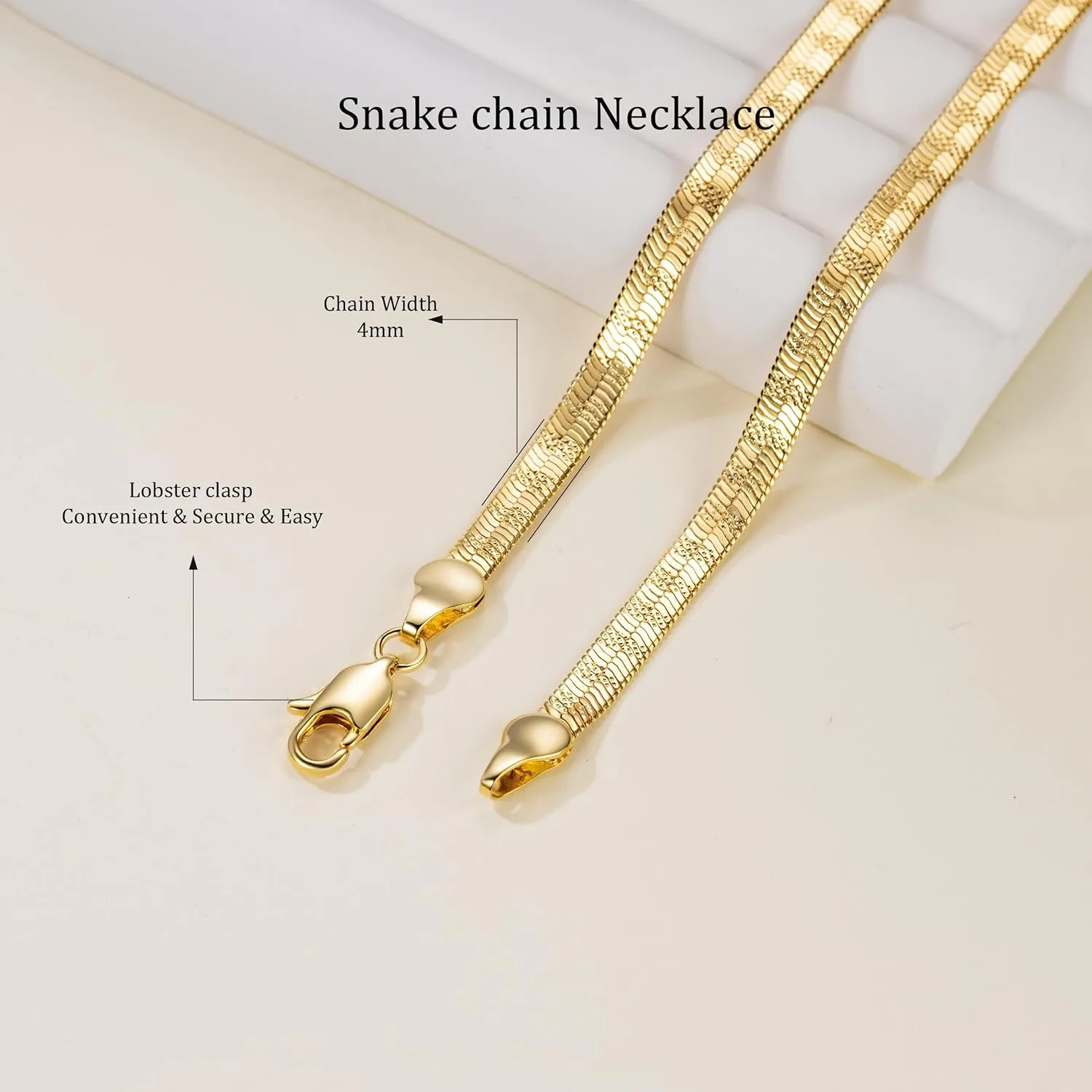 14K Gold Chain for Women 14K Gold Necklaces for Women Trendy Non Tarnish Golden Necklace Mens Golden Chains Necklace Starry Touch, Endless Charm Snake Diamond Cut Chain Necklaces 16-24IN