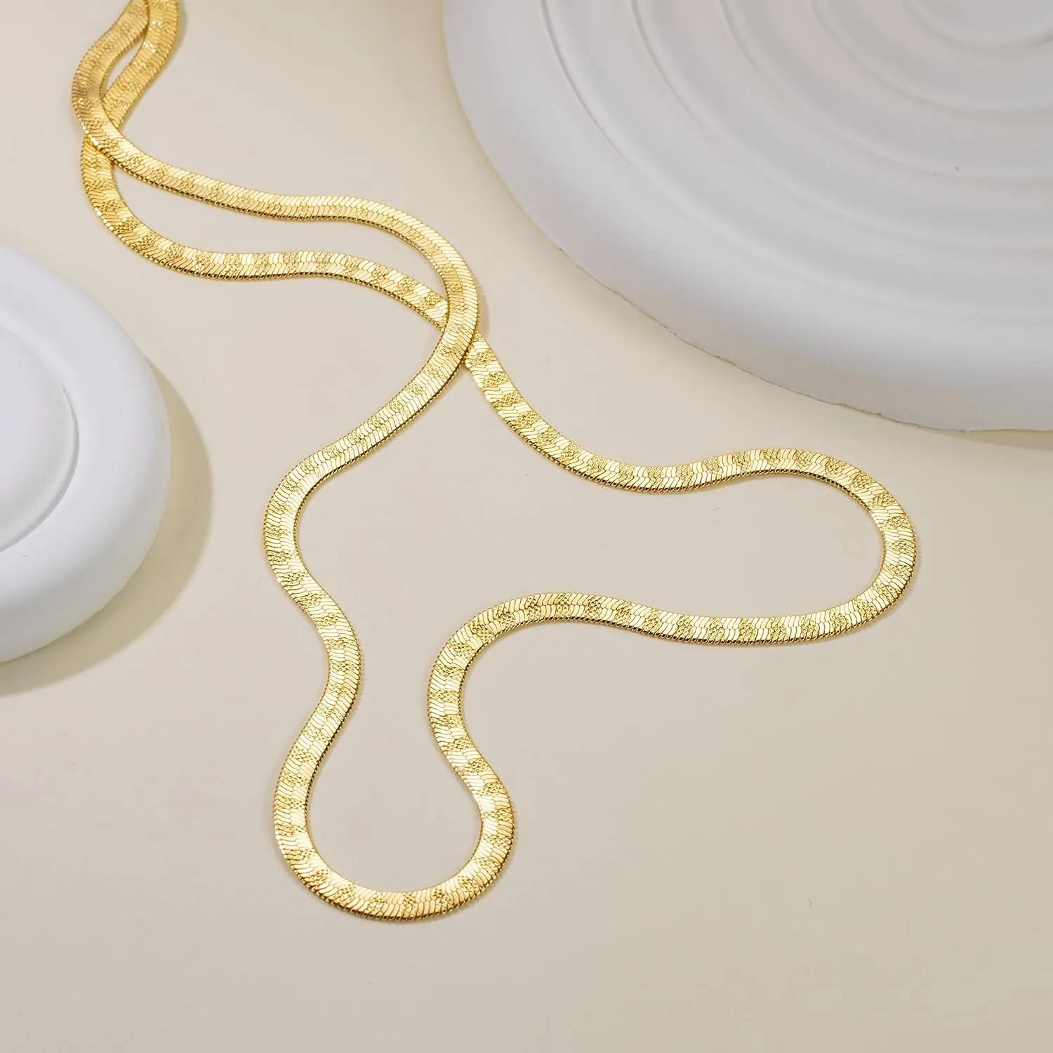 14K Gold Chain for Women 14K Gold Necklaces for Women Trendy Non Tarnish Golden Necklace Mens Golden Chains Necklace Starry Touch, Endless Charm Snake Diamond Cut Chain Necklaces 16-24IN