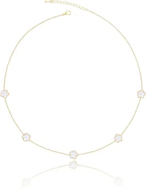 14K Gold Pendant Four Leaf Clover Necklace for Women Lucky Flower Jewelry