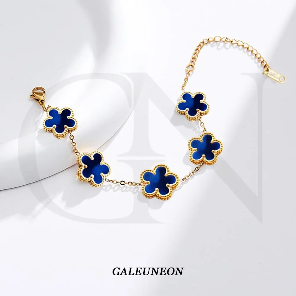 18K Gold Plated Clover Bracelet |Adjustable Bracelets| Lucky Flower Cute Link Bracelets Jewelry Gifts for Women
