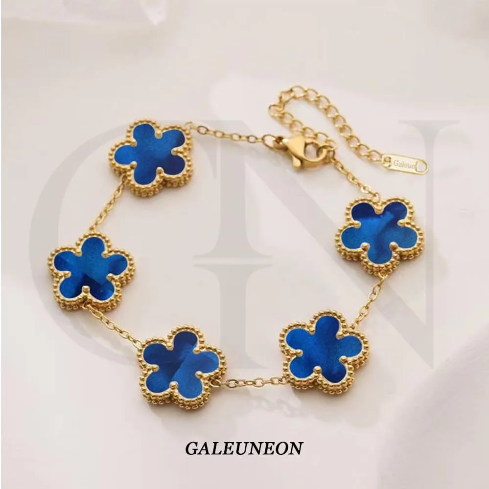 18K Gold Plated Clover Bracelet |Adjustable Bracelets| Lucky Flower Cute Link Bracelets Jewelry Gifts for Women