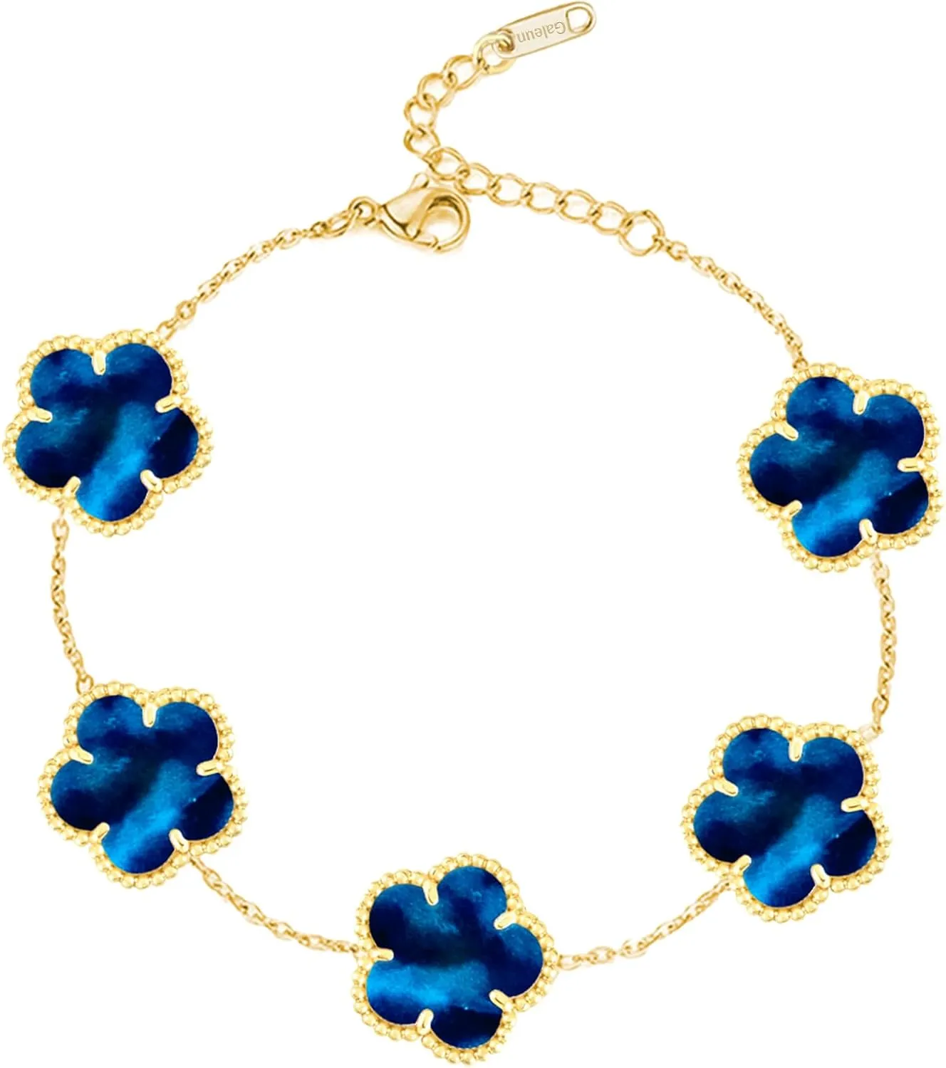 18K Gold Plated Clover Bracelet |Adjustable Bracelets| Lucky Flower Cute Link Bracelets Jewelry Gifts for Women
