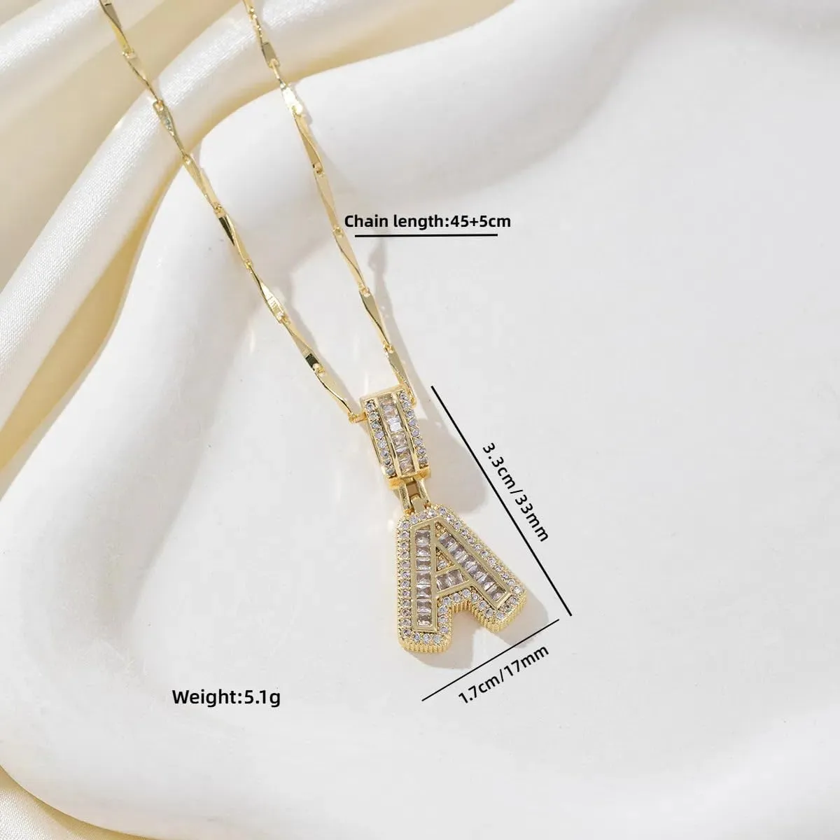2 Pack Initial Letter Pendant Necklaces for Women, 14k Gold Plated Bling Dainty Necklaces Trendy Chunky Necklace, A-Z Round Circle Pendant Zirconia Letters Crystal Jewelry Gifts