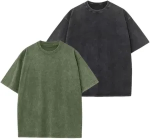 2/3 Pcs Oversized T-Shirts Cotton Washed Vintage Tee Loose Fit Short Sleeve Casual Solid Colors Tshirts for Men Women