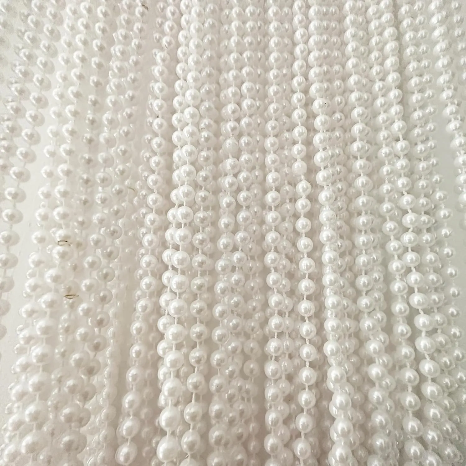 24pc 6mm Pearl Necklaces Bulk Faux Pearl Strand White Bead Necklace for 1920s Tea Party Bridal Shower Masquerade Flapper Party