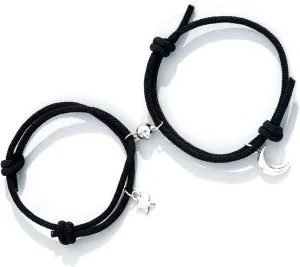 2pcs/set Moon Star Charms Bracelets Woven Thread Adjustable Bracelets for Women Men Couple Lover Bestfriend Gift
