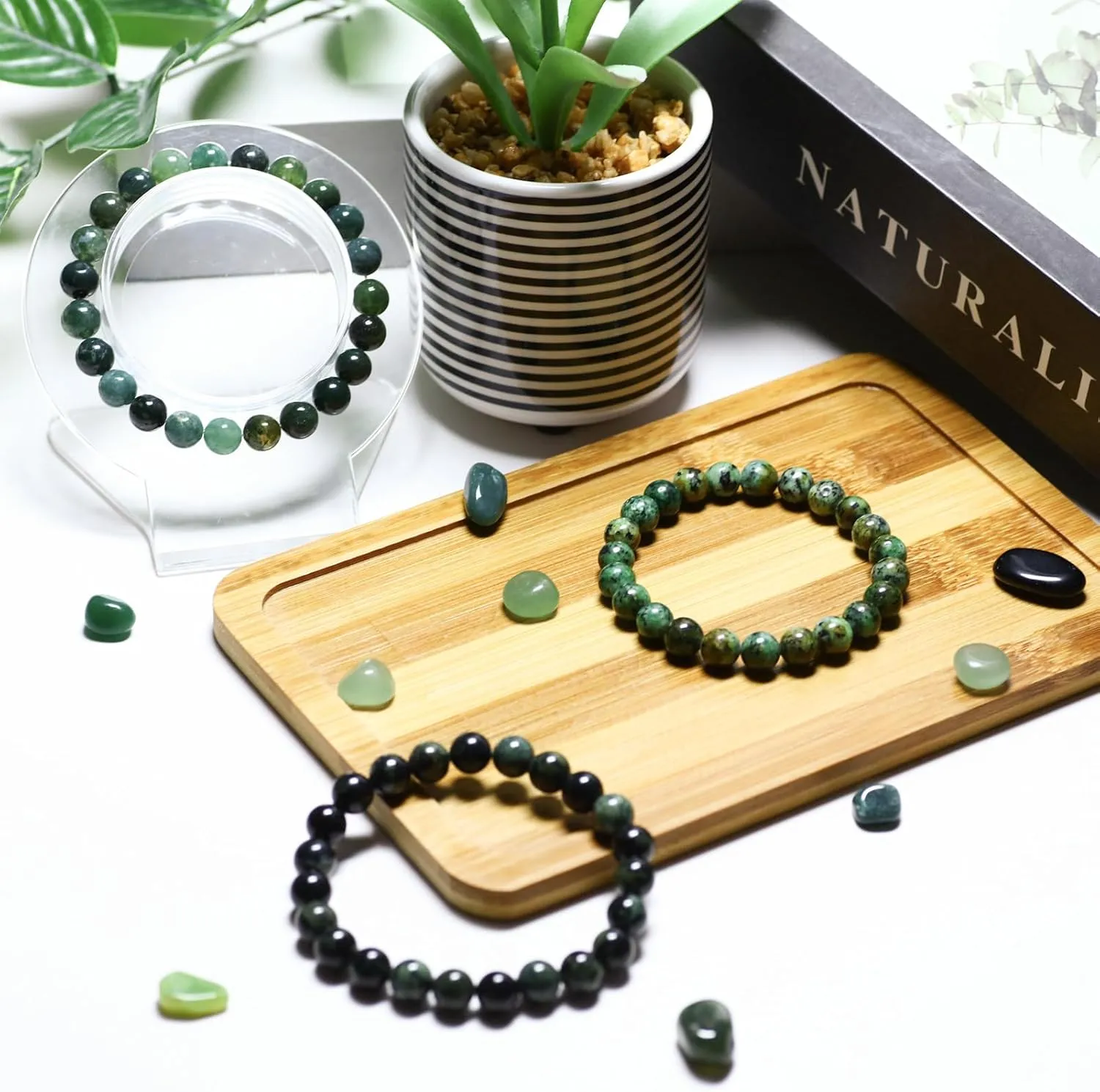 3pcs Beaded Bracelets For Women 8mm Stone Stretch Bracelets Healing Crystals Bracelet pulseras para mujer Jewelry Gifts