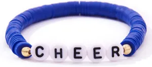 4-5PCS Cheer Gifts Bracelets Polymer Clay Cheerleader Gifts Bulk for Team Layering Colorful Friendship Bracelets Set