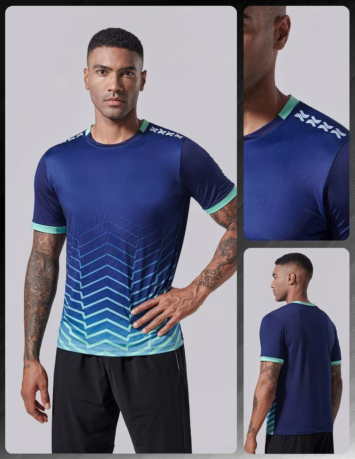 5 Pack Mens Active Quick Dry Crew Neck T Shirts | Athletic Running Gym Workout Short Sleeve Tee Tops Bulk