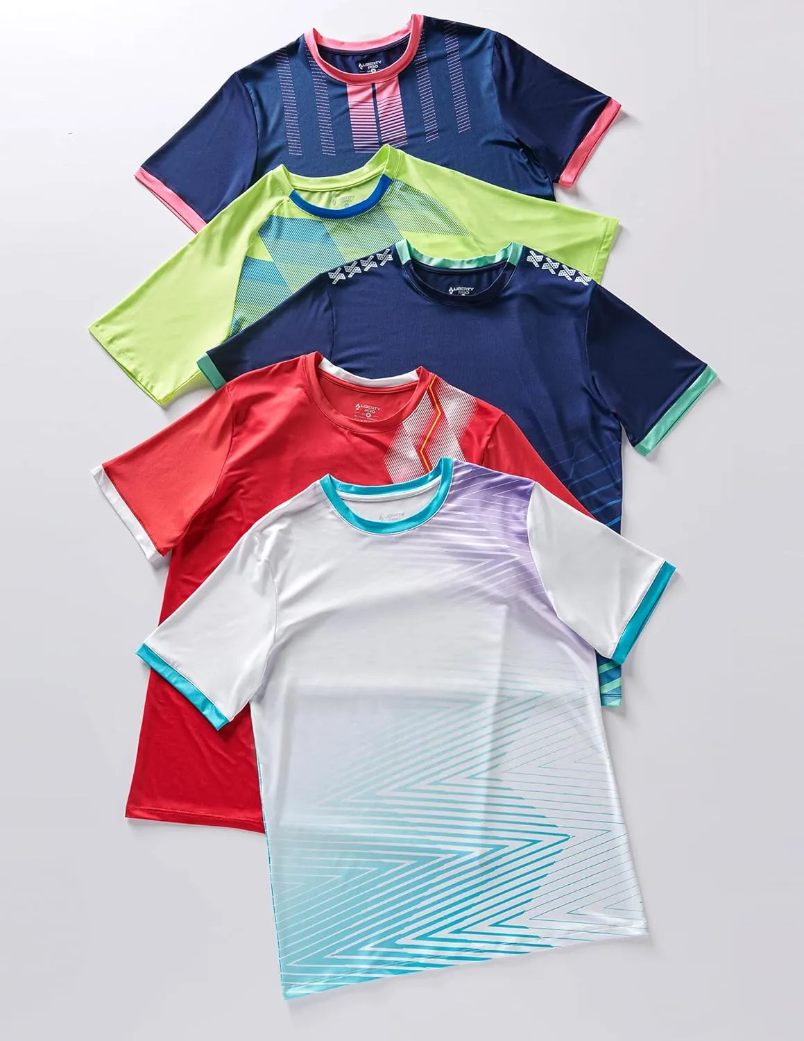 5 Pack Mens Active Quick Dry Crew Neck T Shirts | Athletic Running Gym Workout Short Sleeve Tee Tops Bulk