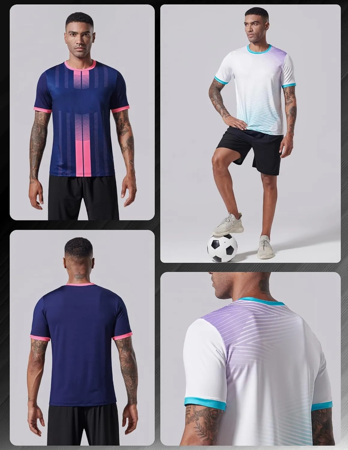 5 Pack Mens Active Quick Dry Crew Neck T Shirts | Athletic Running Gym Workout Short Sleeve Tee Tops Bulk