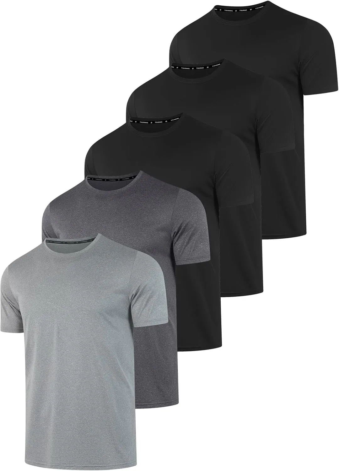 5 Pack Workout Shirts for Men T Shirts Quick Dry UPF 50  Sun Protection Athletic Short Sleeve Tops Lightweight Summer Tee
