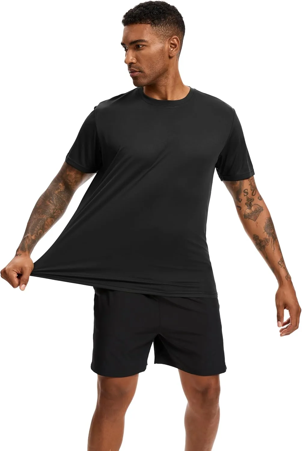 5 Pack Workout Shirts for Men T Shirts Quick Dry UPF 50  Sun Protection Athletic Short Sleeve Tops Lightweight Summer Tee