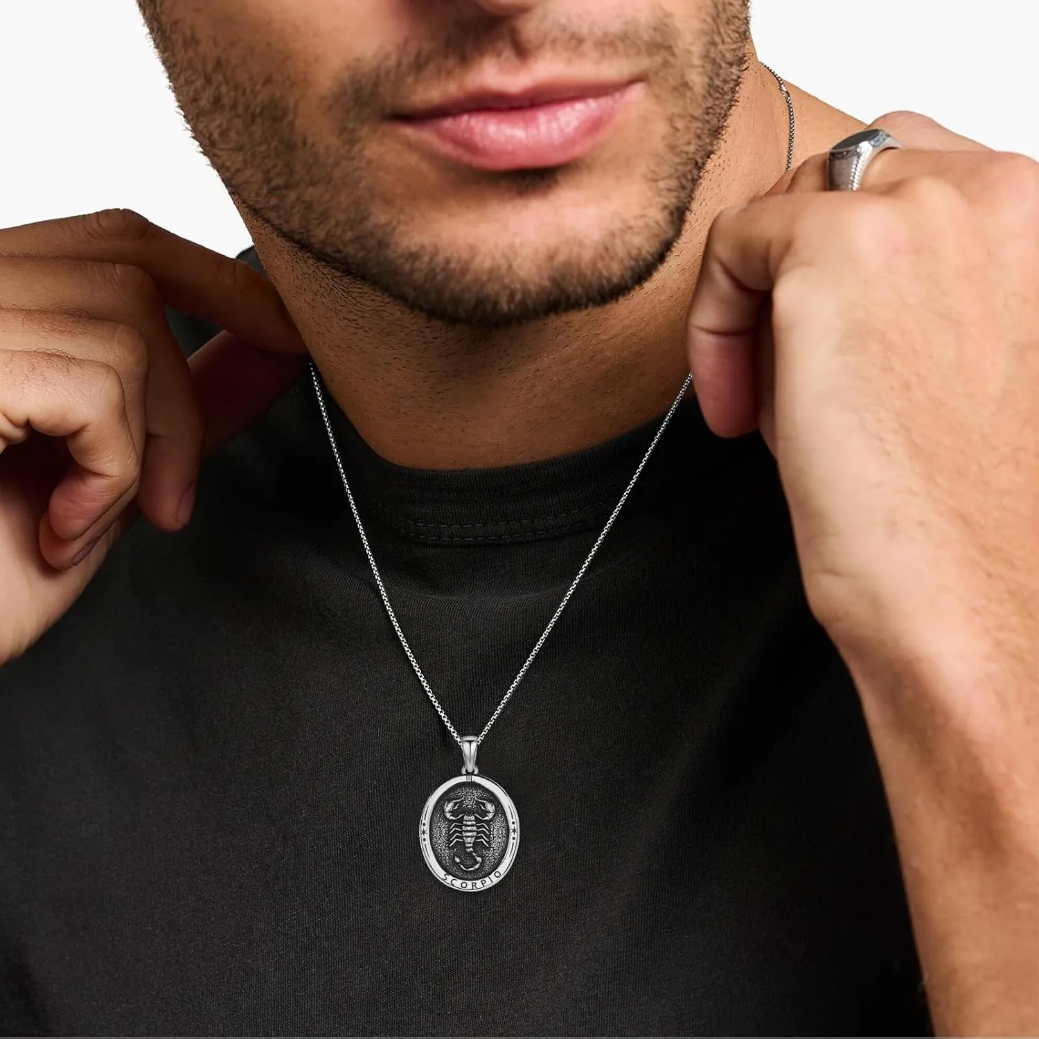 925 Sterling Silver Zodiac Constellation Pendant with Stainless Steel Chain 22" 2"