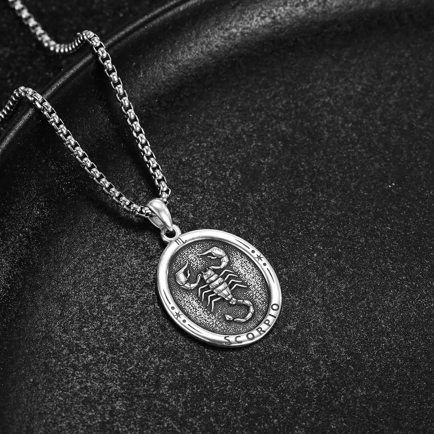 925 Sterling Silver Zodiac Constellation Pendant with Stainless Steel Chain 22" 2"