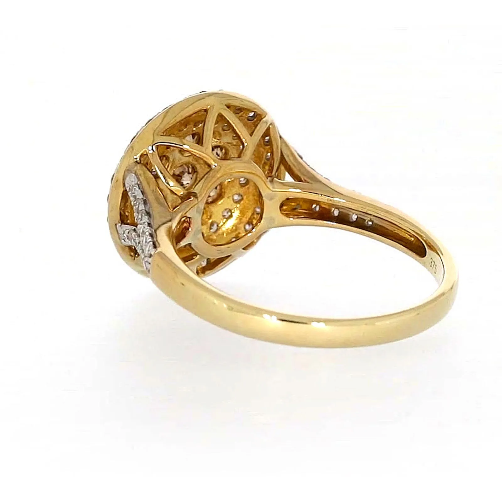 9ct Yellow Gold Round Brilliant Cut with 1 CARAT tw of Diamonds Ring