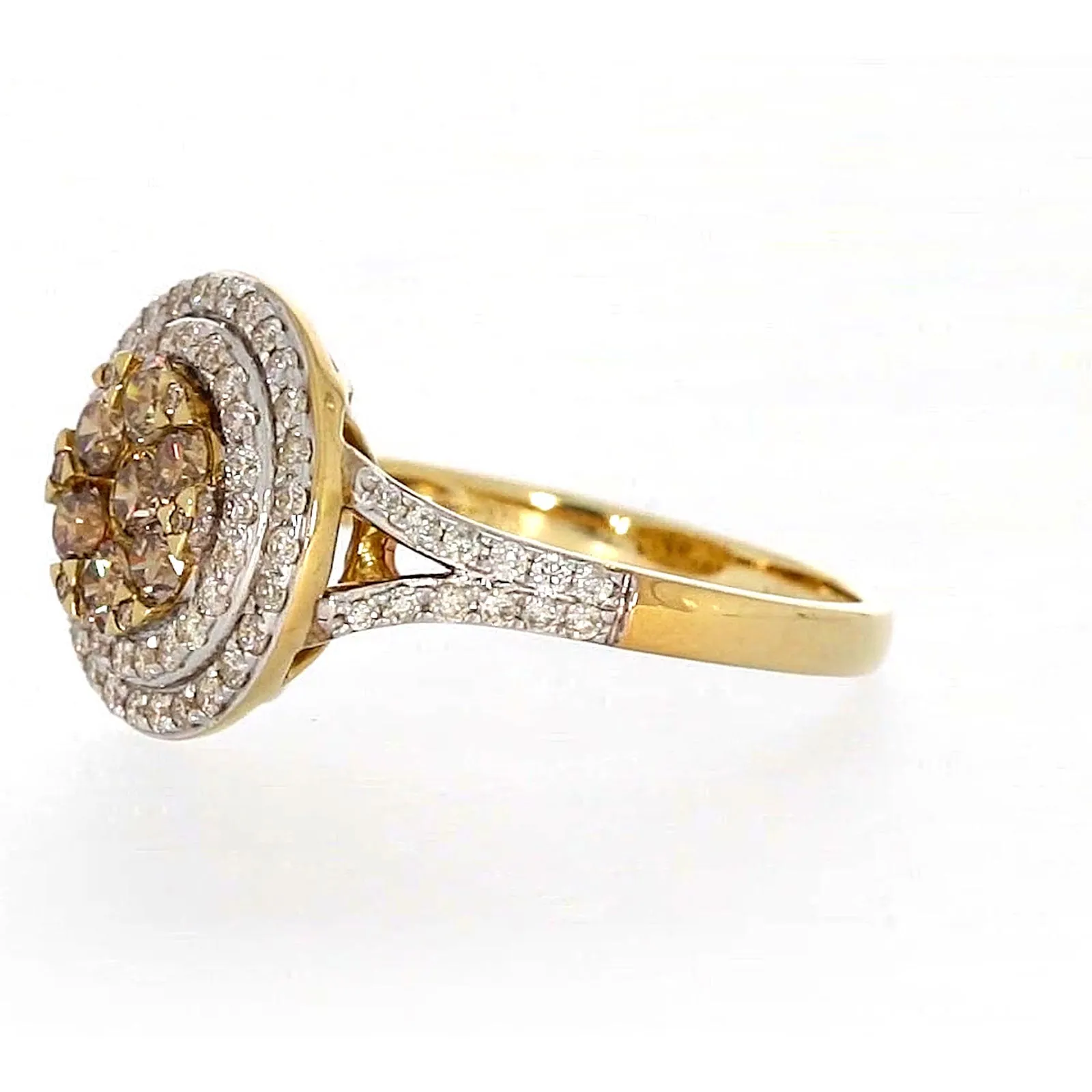 9ct Yellow Gold Round Brilliant Cut with 1 CARAT tw of Diamonds Ring