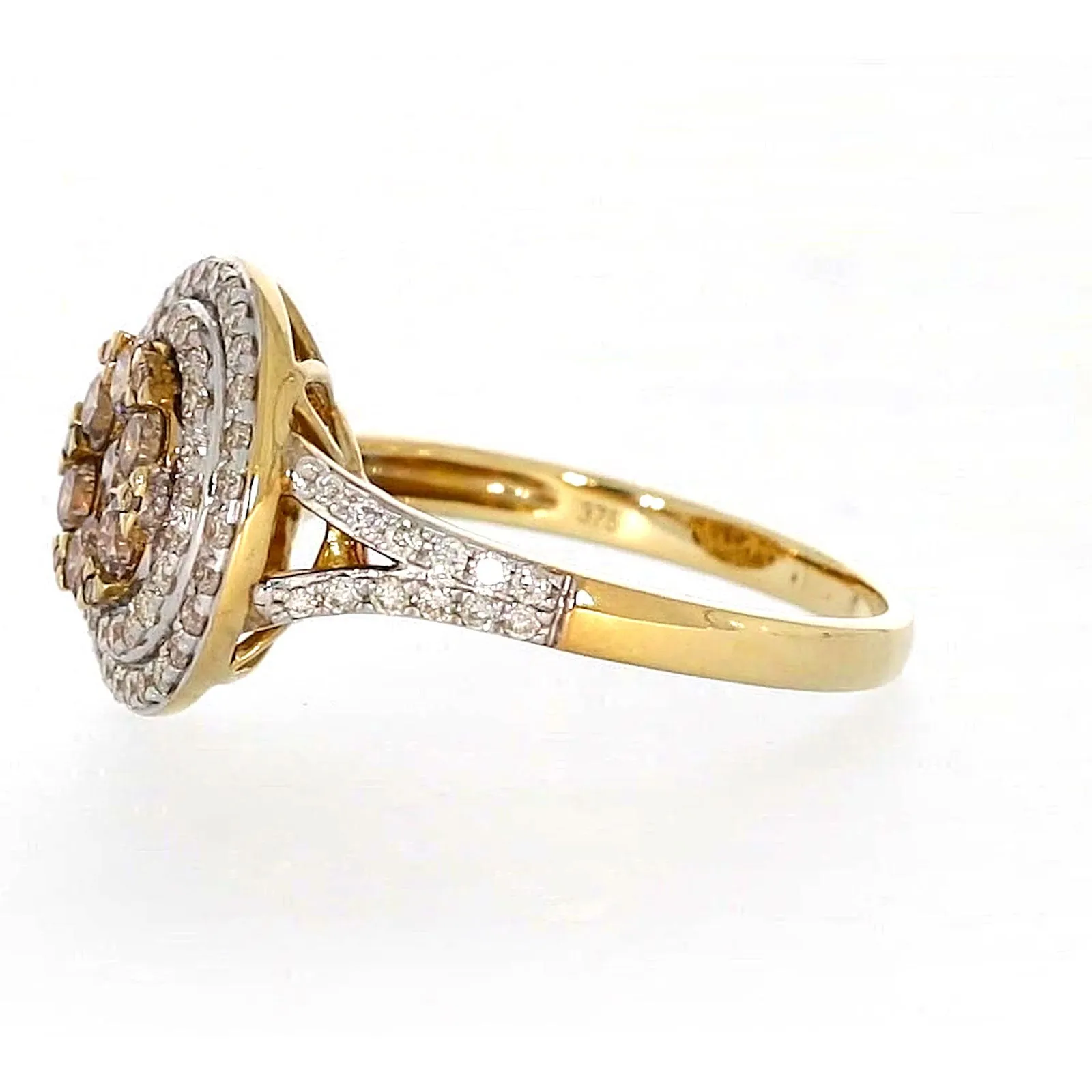 9ct Yellow Gold Round Brilliant Cut with 1 CARAT tw of Diamonds Ring