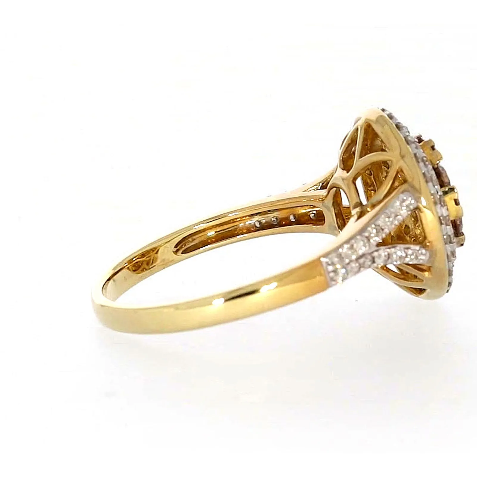 9ct Yellow Gold Round Brilliant Cut with 1 CARAT tw of Diamonds Ring