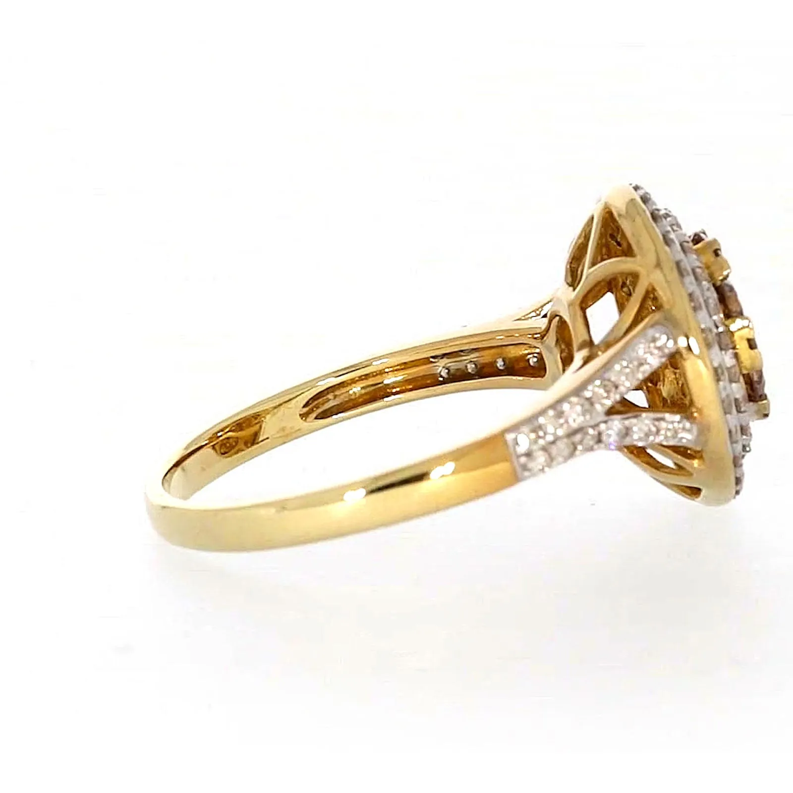 9ct Yellow Gold Round Brilliant Cut with 1 CARAT tw of Diamonds Ring