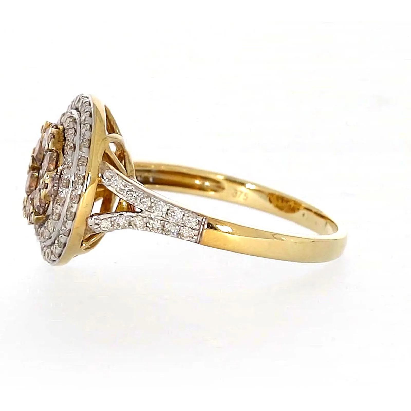 9ct Yellow Gold Round Brilliant Cut with 1 CARAT tw of Diamonds Ring