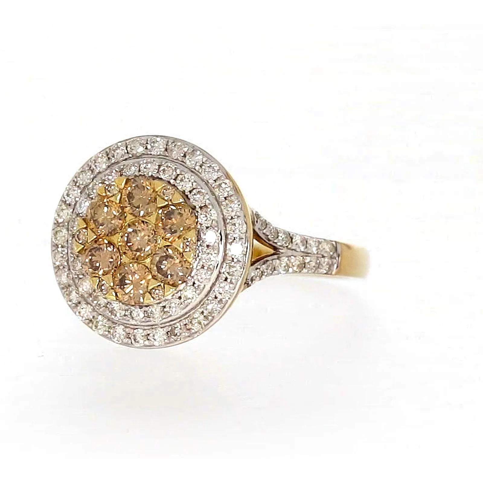 9ct Yellow Gold Round Brilliant Cut with 1 CARAT tw of Diamonds Ring
