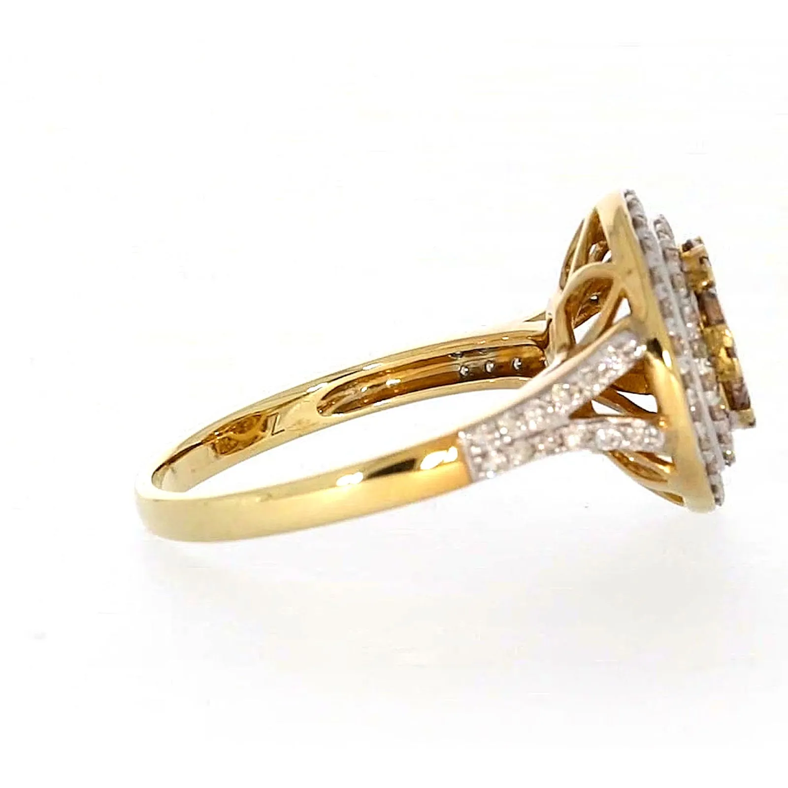 9ct Yellow Gold Round Brilliant Cut with 1 CARAT tw of Diamonds Ring
