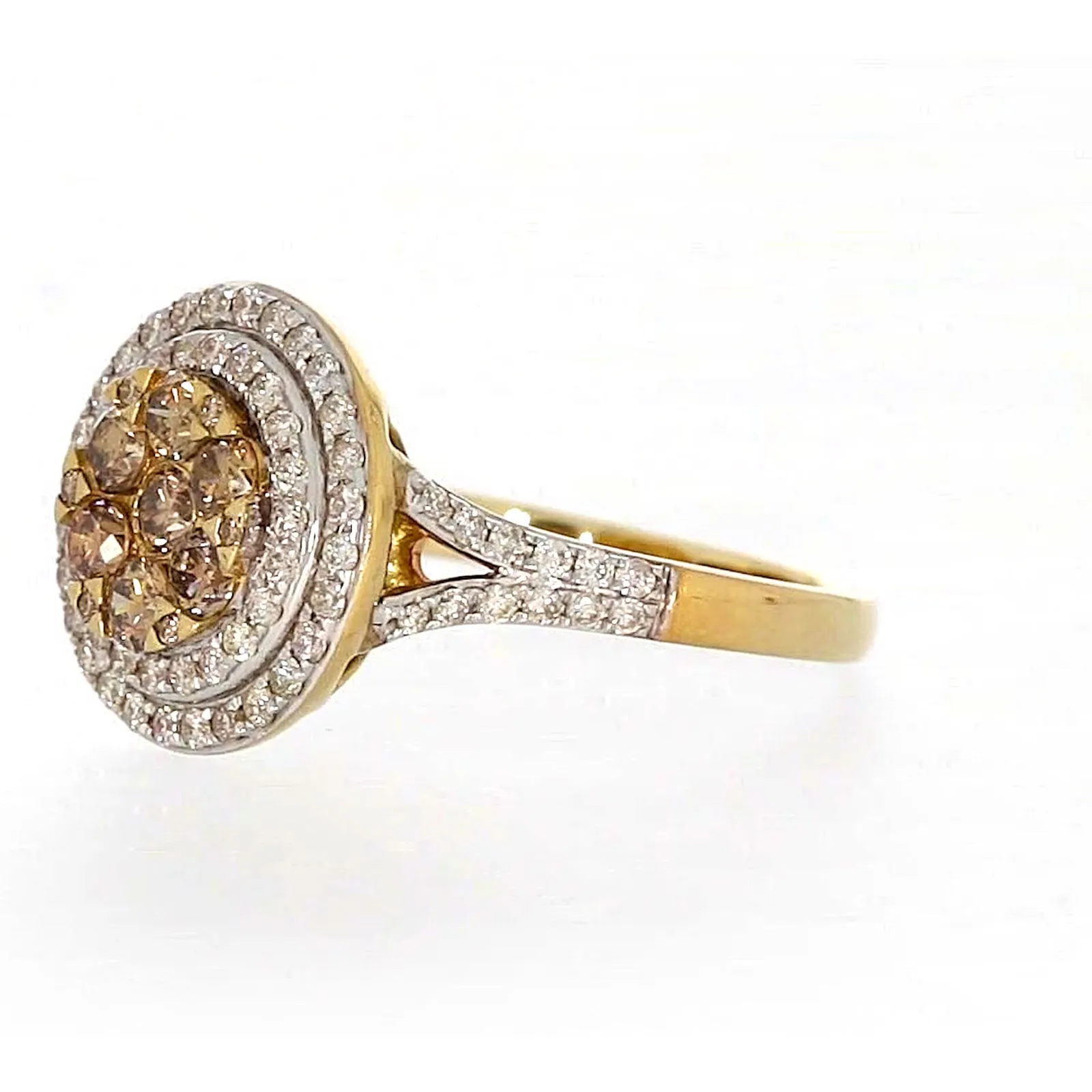 9ct Yellow Gold Round Brilliant Cut with 1 CARAT tw of Diamonds Ring