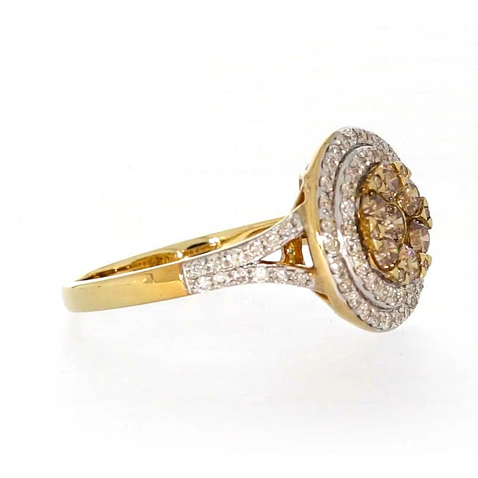 9ct Yellow Gold Round Brilliant Cut with 1 CARAT tw of Diamonds Ring
