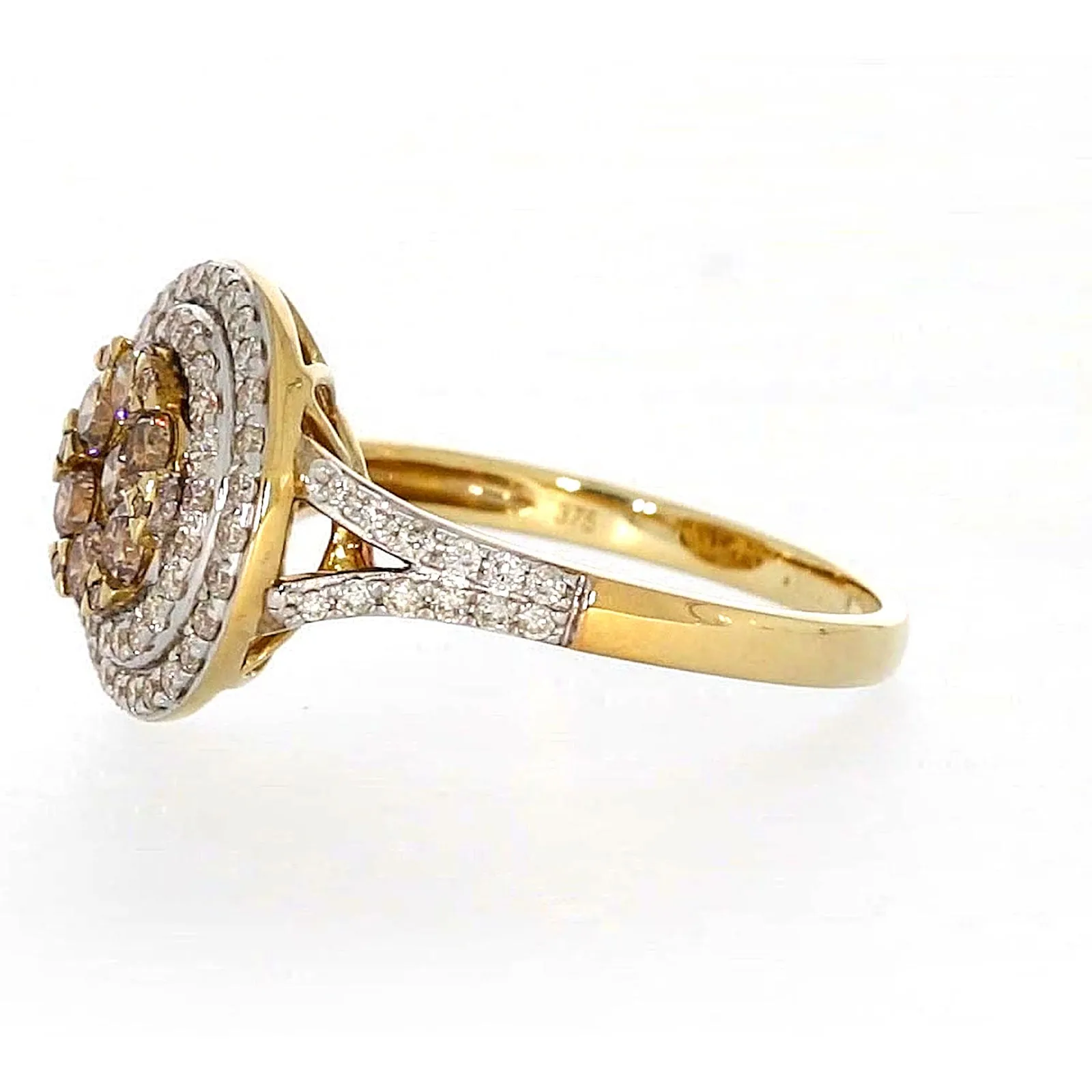 9ct Yellow Gold Round Brilliant Cut with 1 CARAT tw of Diamonds Ring