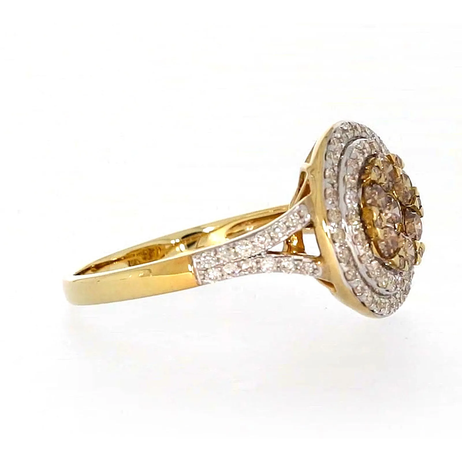 9ct Yellow Gold Round Brilliant Cut with 1 CARAT tw of Diamonds Ring