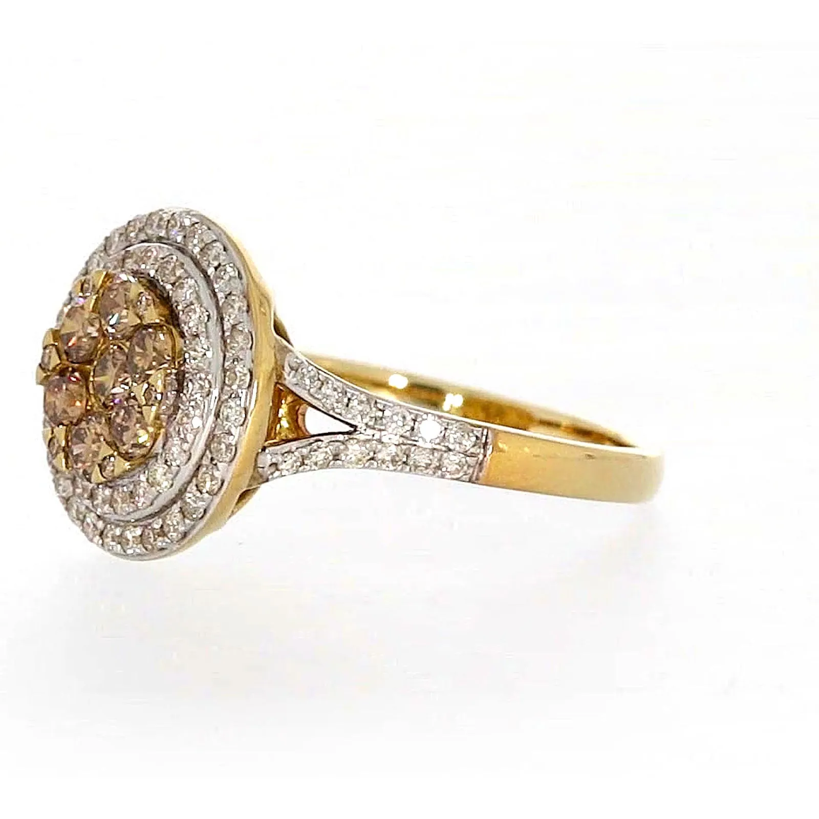 9ct Yellow Gold Round Brilliant Cut with 1 CARAT tw of Diamonds Ring