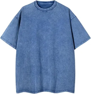 Acid Wash Tshirt Men,Men's Cotton T-Shirts,Streetwear Baggy Washed Unisex Tops,Acid Wash Casual Hip Hop Tops