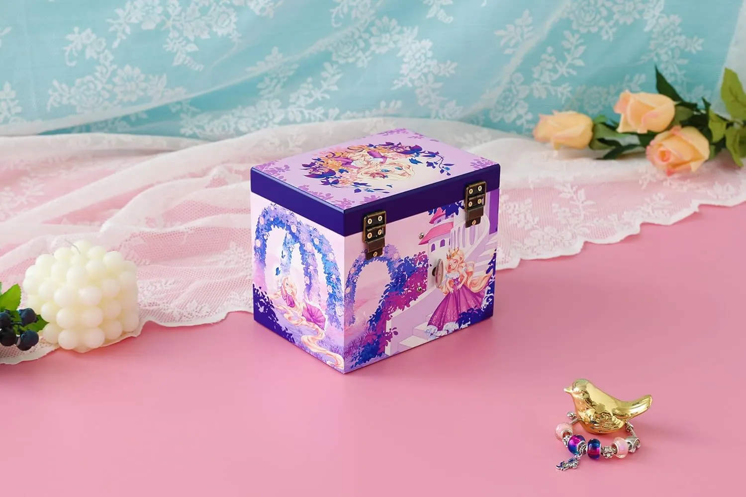Agitation Unicorn Princess Wooden Musical Jewelry Box - Unicorn Gifts for Girls (A-Princess1)
