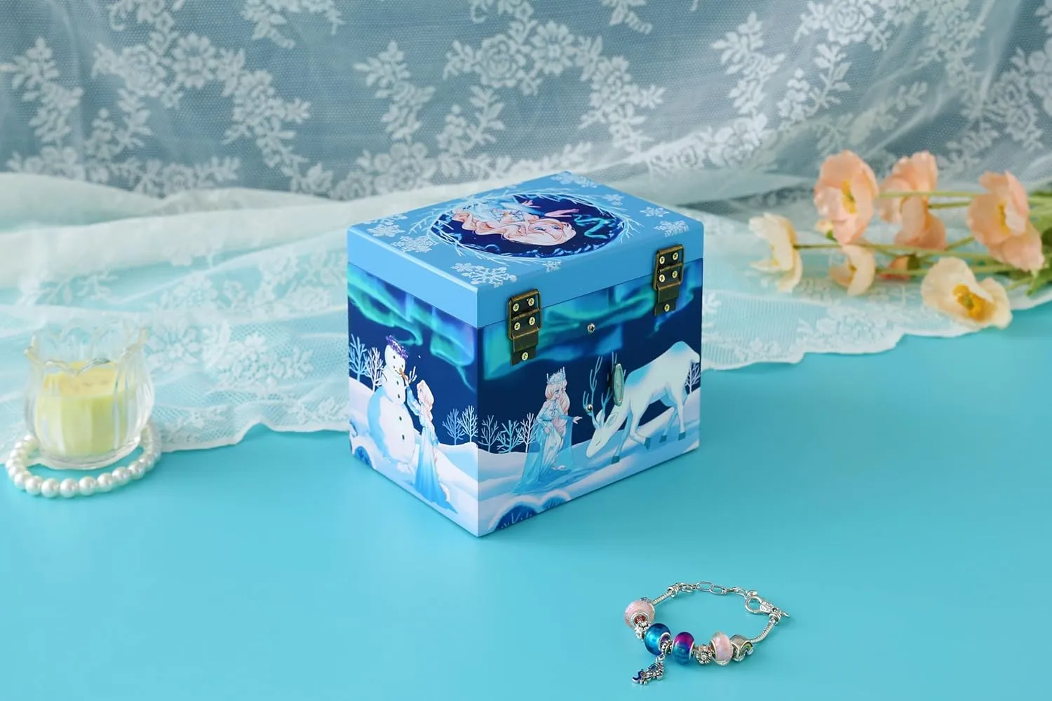 Agitation Unicorn Princess Wooden Musical Jewelry Box - Unicorn Gifts for Girls (A-Princess2)