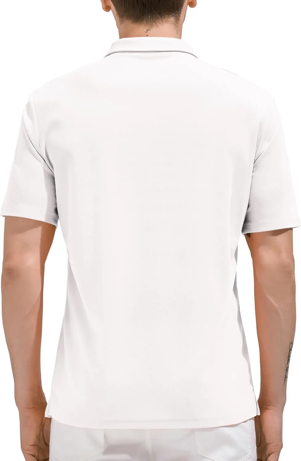 Aleture Men Polo T Shirts Polyester Performance Polos, Short Sleeve Collared Shirt for Business Casual Wear, Regular Fit
