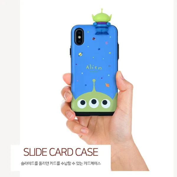 Alien Toy Story Disney mini Figure Card Slot Slidable Cover iPhone Case