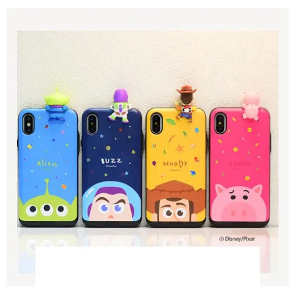Alien Toy Story Disney mini Figure Card Slot Slidable Cover iPhone Case