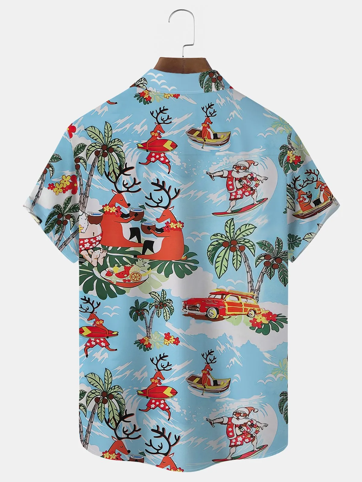 Alohadaddy Hawaiian Coconut Tree Print Men's Button Pocket Shirt