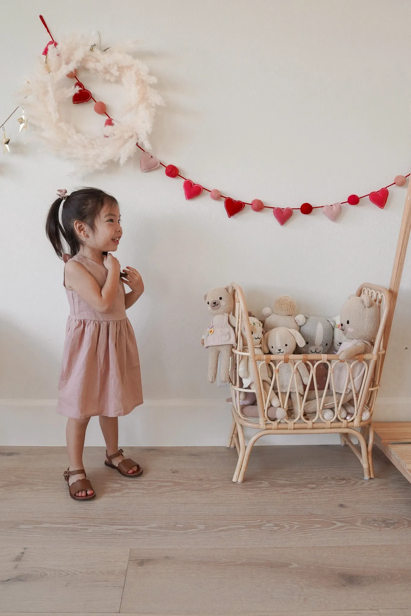 Arabella baby dress / linen - vintage rose