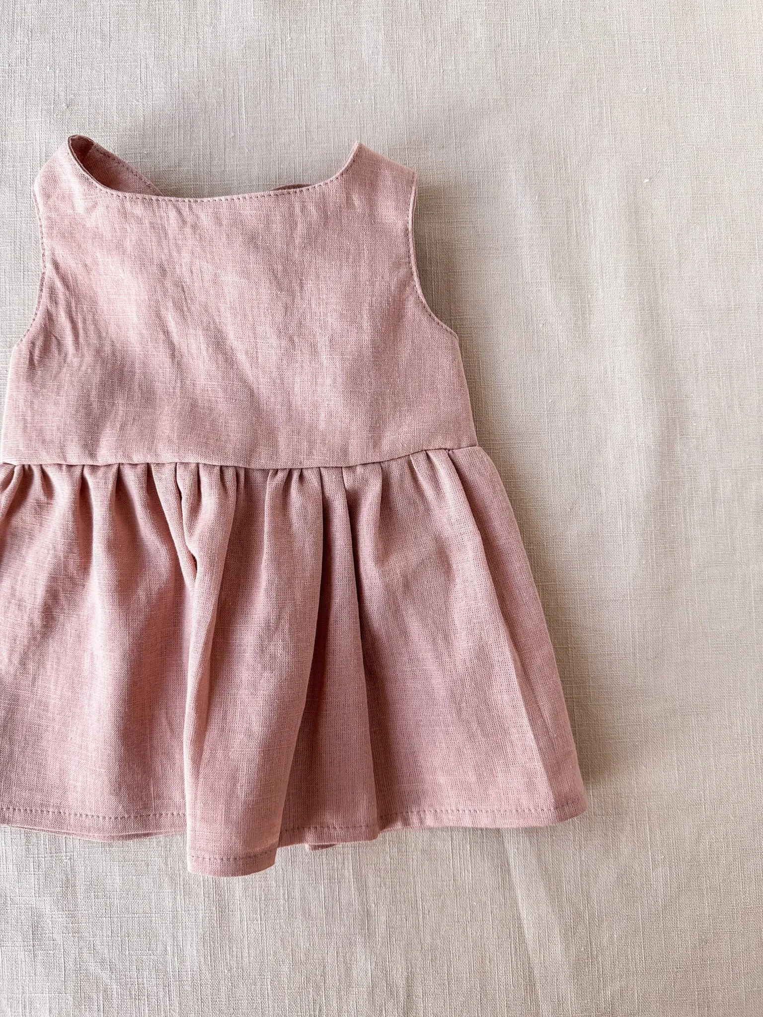 Arabella baby dress / linen - vintage rose
