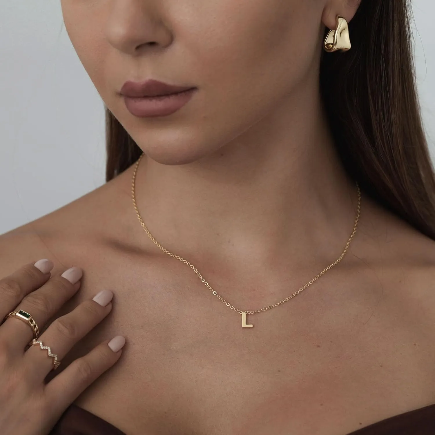 ASCOMY Initial Necklace for Women Dainty Gold Letter Necklaces 14k Gold Plated Personalized Tiny Initial Pendant Necklace Cute Letter A-Z Name Necklace Simple Initial Jewelry Gift for Women