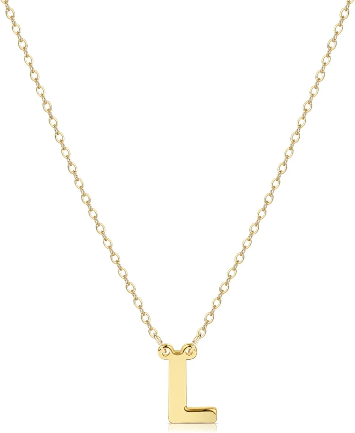 ASCOMY Initial Necklace for Women Dainty Gold Letter Necklaces 14k Gold Plated Personalized Tiny Initial Pendant Necklace Cute Letter A-Z Name Necklace Simple Initial Jewelry Gift for Women