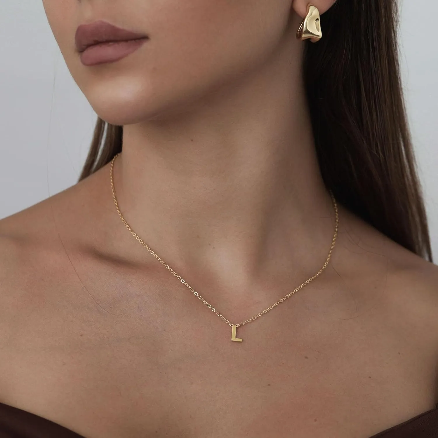 ASCOMY Initial Necklace for Women Dainty Gold Letter Necklaces 14k Gold Plated Personalized Tiny Initial Pendant Necklace Cute Letter A-Z Name Necklace Simple Initial Jewelry Gift for Women