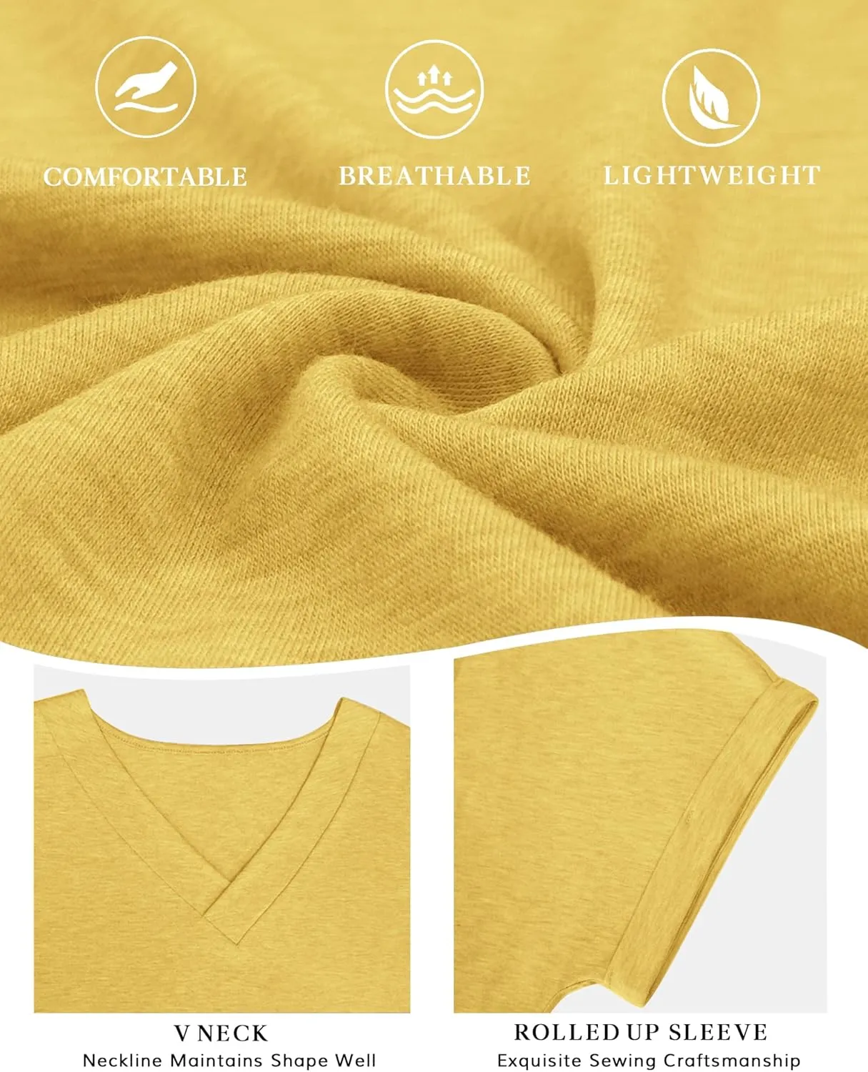 ATHMILE V Neck T Shirts for Women Summer Tops Soft Casual Short Sleeve Cute Basic Trendy Outfits 2025