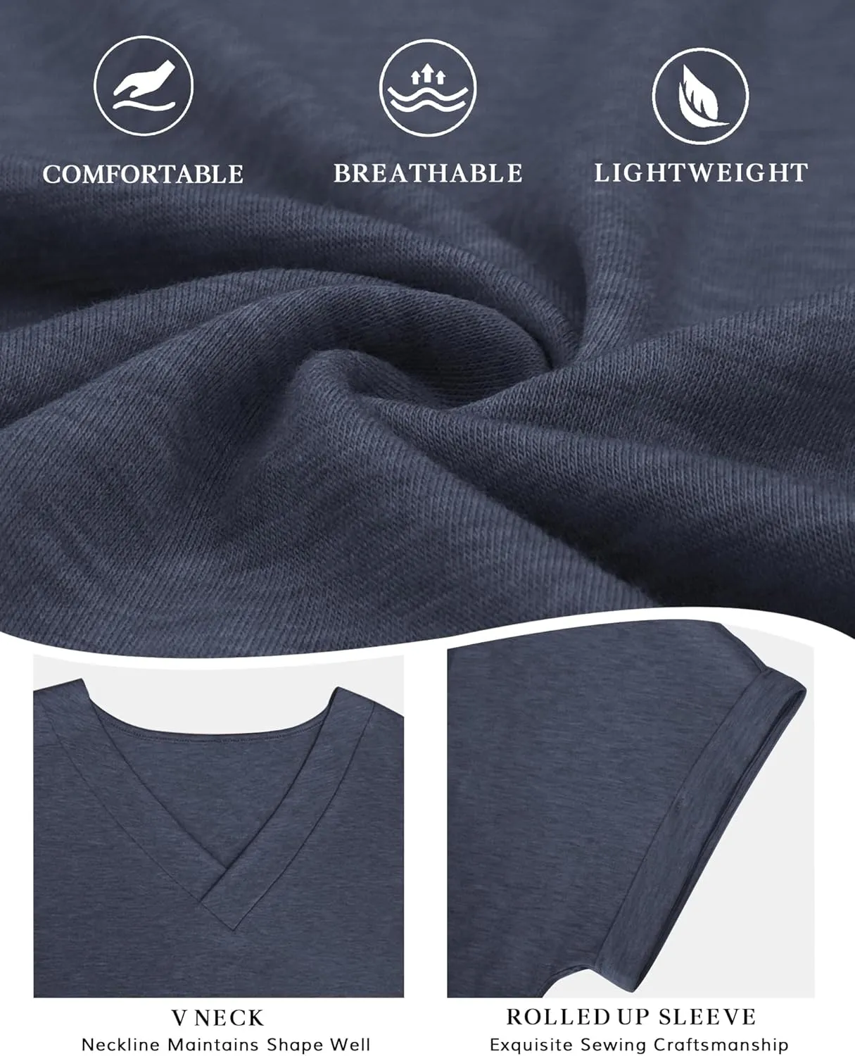 ATHMILE V Neck T Shirts for Women Summer Tops Soft Casual Short Sleeve Cute Basic Trendy Outfits 2025