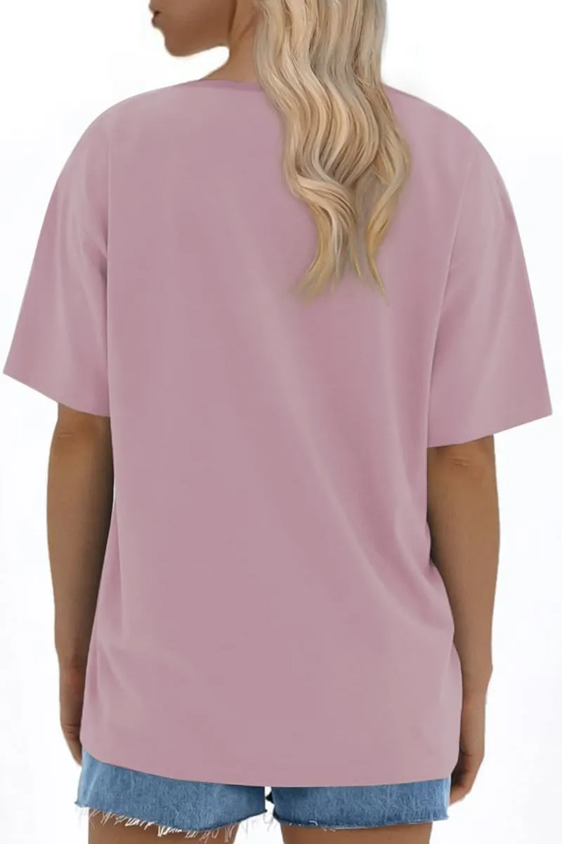 ATHMILE Womens Oversized T Shirts Loose Fit Crewneck Short Sleeve Tops Summer Casual Blouse 2025 Y2K Basic Tee Beach