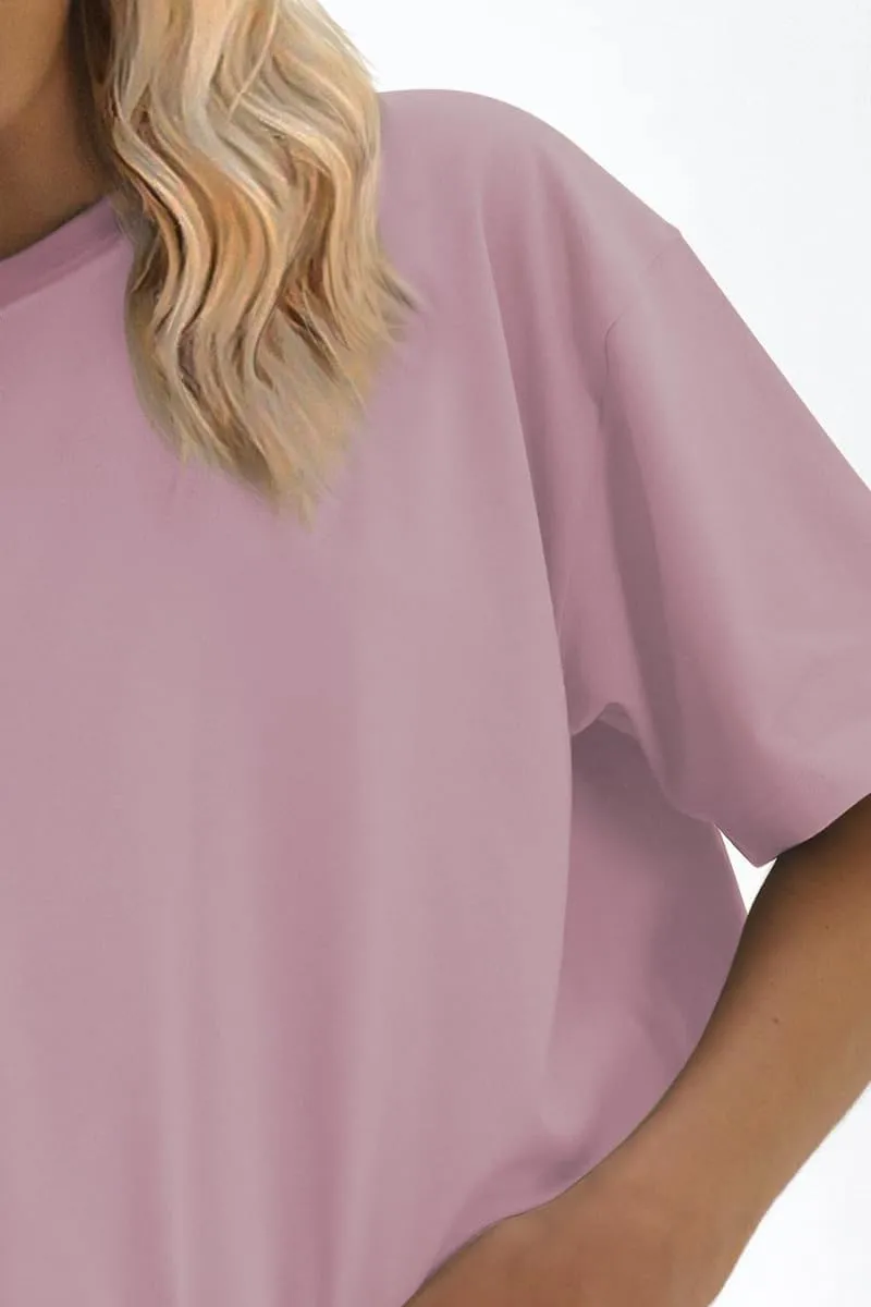 ATHMILE Womens Oversized T Shirts Loose Fit Crewneck Short Sleeve Tops Summer Casual Blouse 2025 Y2K Basic Tee Beach